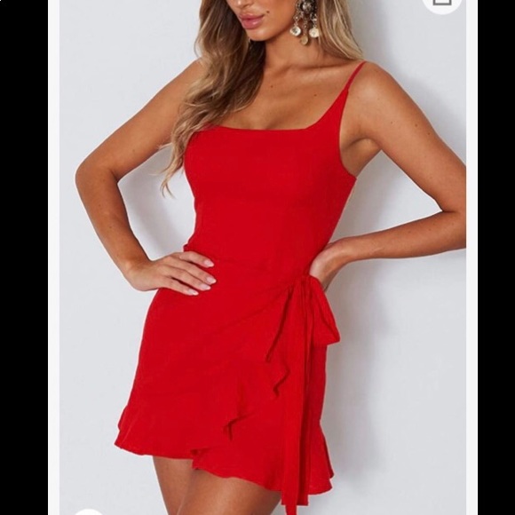 Red Ruffle Dress - Picture 3 of 5